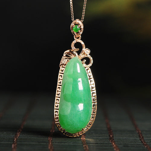Natural jade pendant jadeite gold pendant necklace
