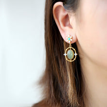 Natural Jade Earrings Nephrite Turquoise Pear Silver Earrings