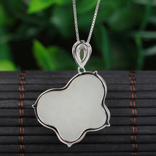 Natural Jade Pendant Nephrite Silver Butterfly Pendant