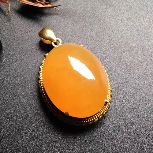 Natural Jade Pendant Jadeite Gold Pendant