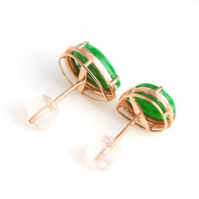 Natural jade earrings jadeite gold earrings