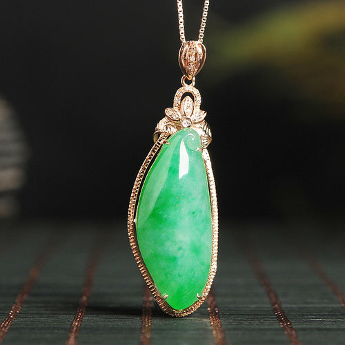 Natural jade pendant jadeite gold pendant necklace