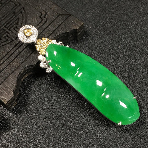 Natural Jade Pendant Jadeite Gold Pendant