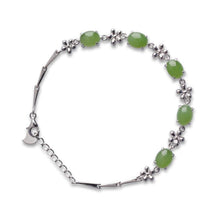 Natural Jade Bracelet Nephrite Silver Bracelet