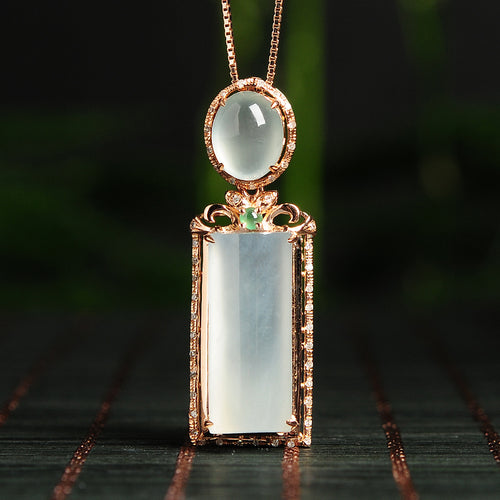 Natural jade pendant jadeite gold pendant necklace