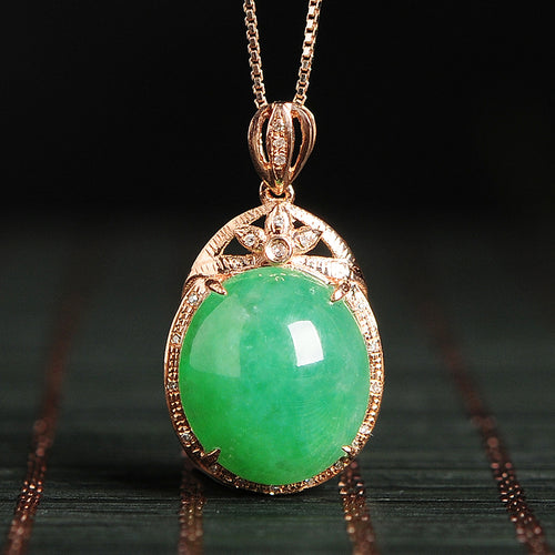 Natural jade pendant jadeite gold pendant necklace