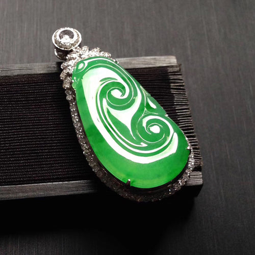 Natural Jade Pendant Jadeite Gold Ruyi Pendant