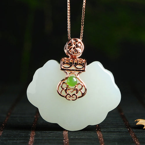 Natural Jade Pendant Nephrite Silver Pendant
