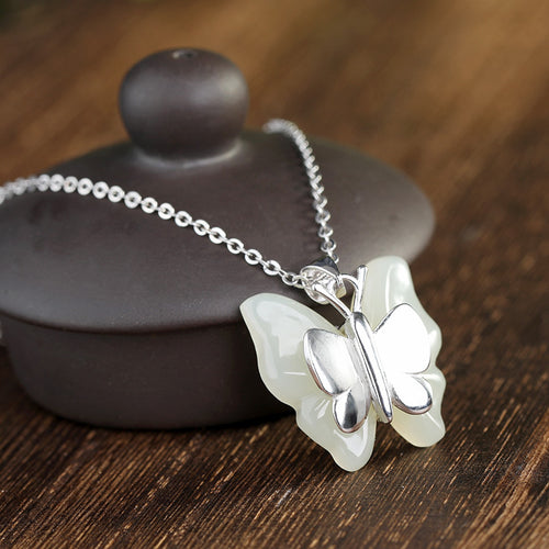 Natural Jade Pendant Nephrite Silver Pendant