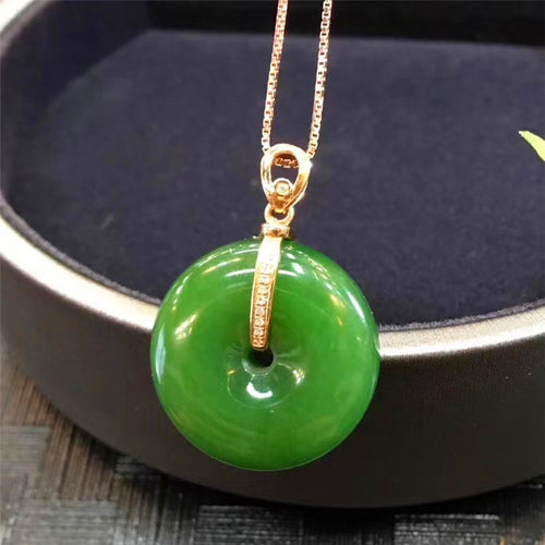 Natural Jade Pendant Nephrite Gold Pendant