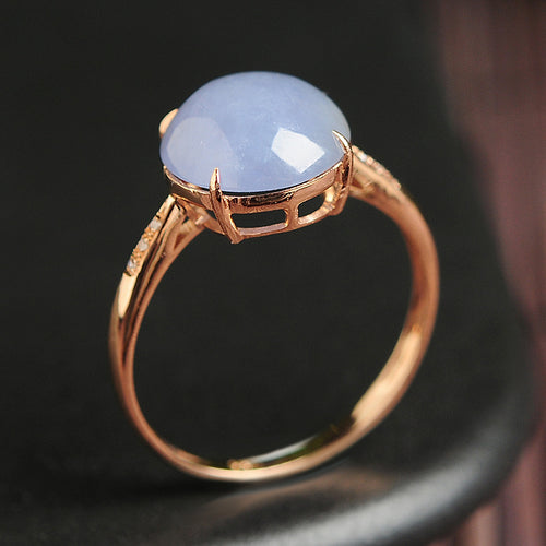 Natural jade ring gold jadeite ring