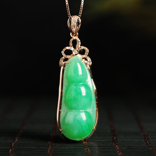 Natural jade pendant jadeite gold pendant necklace