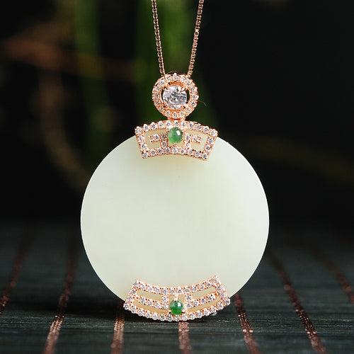Natural Jade Pendant Nephrite Silver Pendant