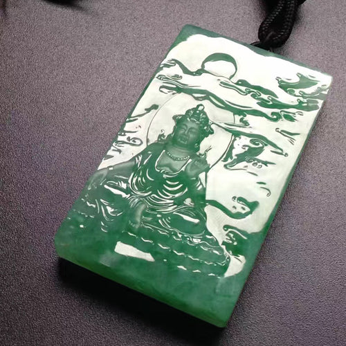 Natural Jade Pendant Jadeite Guan Yin Pendant