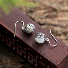 Natural Jade Earrings Nephrite Silver Earrings
