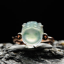 Natural jade ring gold jadeite toad ring