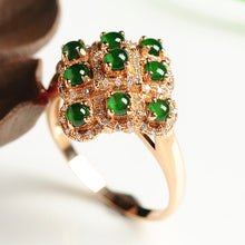 Natural jade ring gold jadeite ring