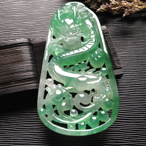 Natural Jade Pendant Jadeite Dragon Pendant