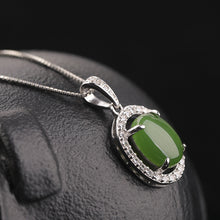 Natural Jade Pendant Nephrite Silver Pendant