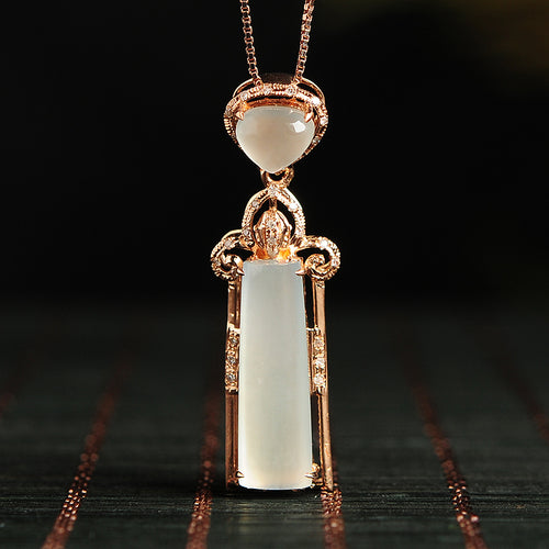 Natural jade pendant jadeite gold pendant necklace