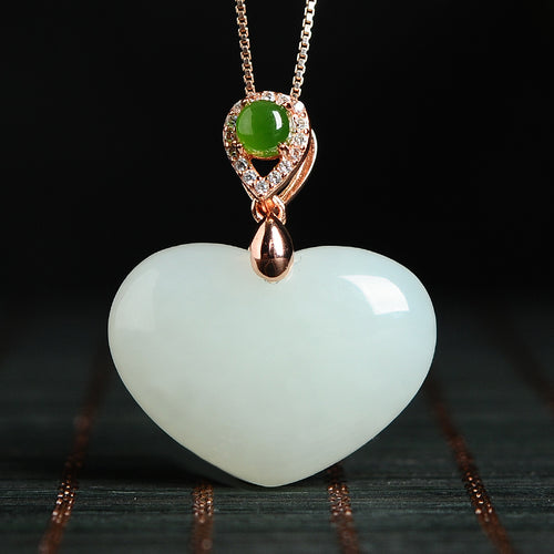 Natural Jade Pendant Nephrite Silver Pendant