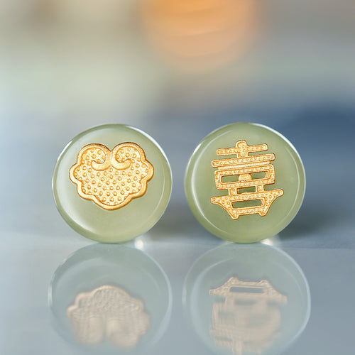 Natural Jade Earrings Nephrite Silver Earrings