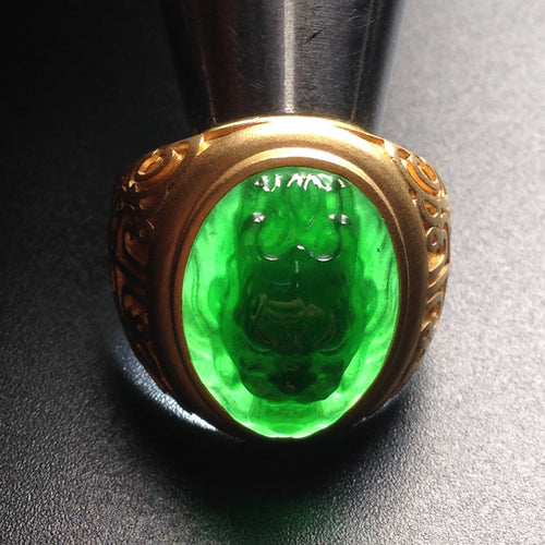 Natural jade ring jadeite dragon ring