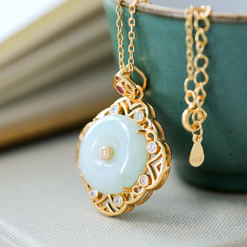 Natural Jade Pendant Jadeite Silver Pendant