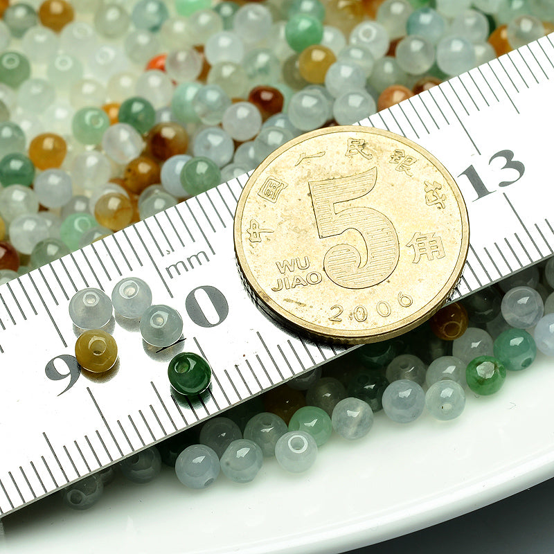 Diameter 3.5mm-4mm Natural Jade Beads Jadeite Mixed Colors Bead WBD16 –  Jade Nature