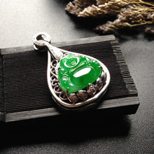 Natural Jade Pendant Jadeite Gold Buddha Pendant