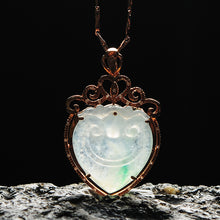 Natural jade pendant jadeite gold Ruyi pendant necklace