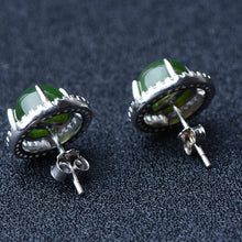 Jade Nephrite Silver Jade Earrings