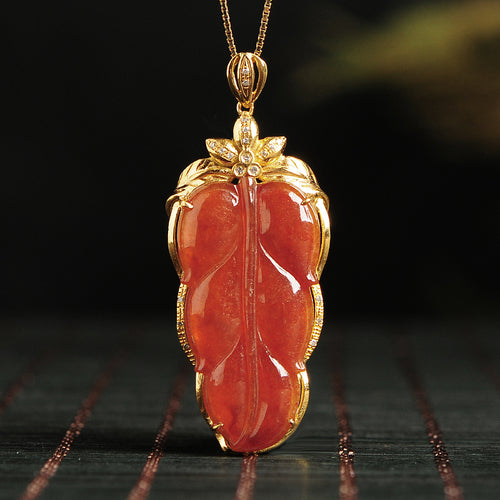 Natural jade pendant jadeite gold pendant necklace
