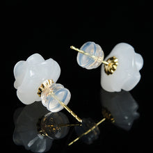 Natural  jade earrings nephrite gold earrings wholesale