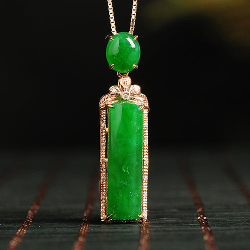 Natural jade pendant jadeite gold pendant necklace