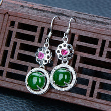 Jade Nephrite Silver Jade Earrings