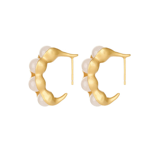 Natural Jade Earrings Nephrite Silver Earrings