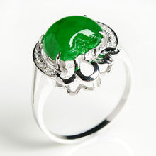 Natural jade ring gold jadeite ring apple ring
