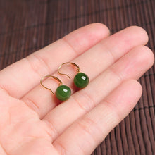 Natural jade earrings nephrite gold earrings wholesale