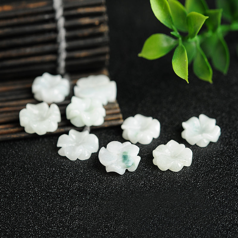 13X13X3mm Natural Jade Beads Jadeite Flower Bead WBD37 – Jade Nature