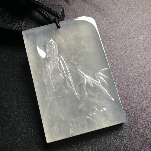 Natural Jade Pendant Jadeite Guan Yin Pendant