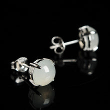 Natural jade earrings jadeite silver earrings