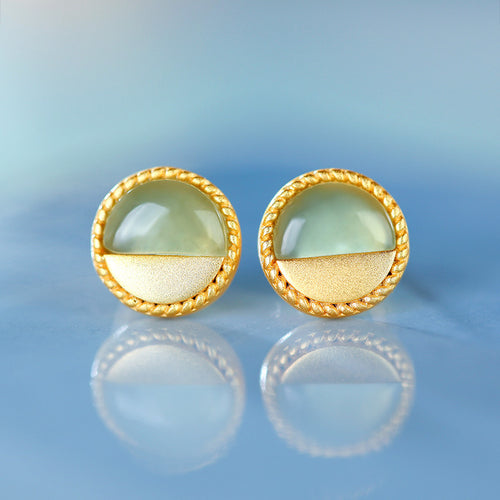 Natural Jade Earrings Nephrite Silver Earrings