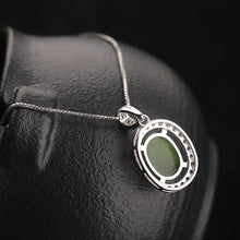 Natural Jade Pendant Nephrite Silver Pendant