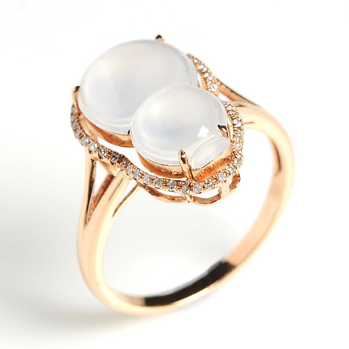 Natural jade ring gold jadeite gourd ring