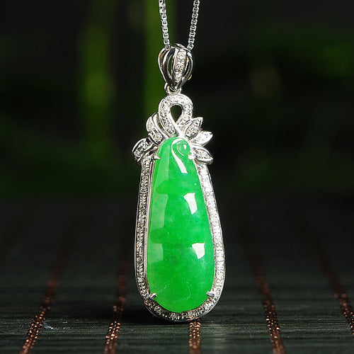 Natural jade pendant jadeite gold pendant necklace