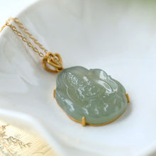 Natural Jade Pendant Nephrite Silver Guanyin Pendant