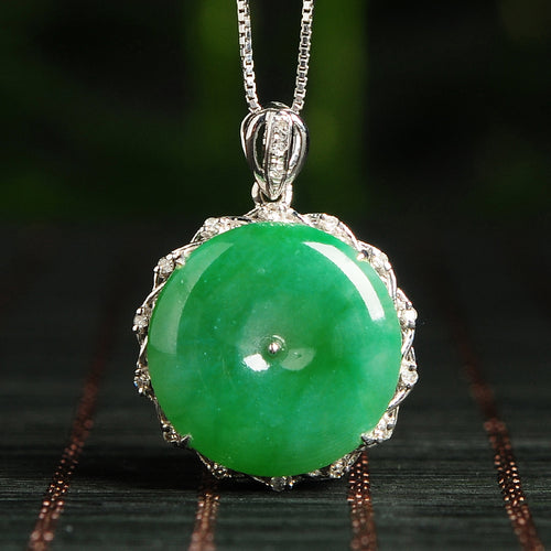 Natural jade pendant jadeite gold pendant necklace