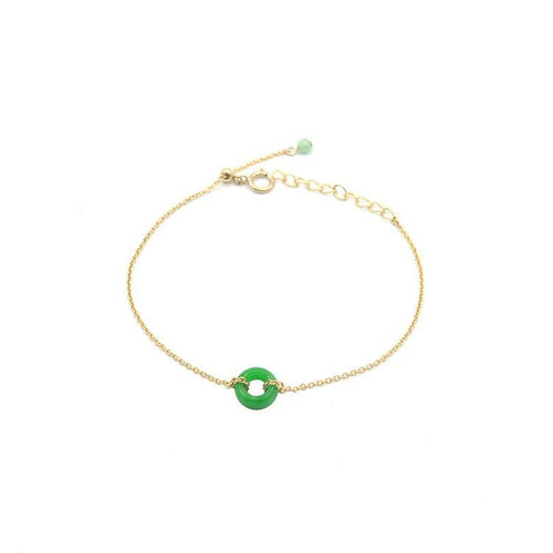 Jade Jadeite 18k Gold-Filled Jade Bracelet