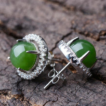 Jade Nephrite Silver Jade Earrings